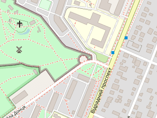 Розташування Мамаєва Слобода на мапі; Data: © OpenStreetMap contributors, SRTM, GEBCO, SONNY's LiDAR DTM, NASADEM, ESA WorldCover; Maps © Tracestrack