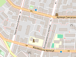 Розташування Кібермузей 2077 на мапі; Data: © OpenStreetMap contributors, SRTM, GEBCO, SONNY's LiDAR DTM, NASADEM, ESA WorldCover; Maps © Tracestrack