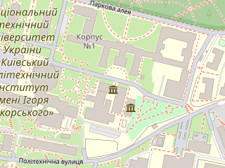 Розташування Державний політехнічний на мапі; Data: © OpenStreetMap contributors, SRTM, GEBCO, SONNY's LiDAR DTM, NASADEM, ESA WorldCover; Maps © Tracestrack