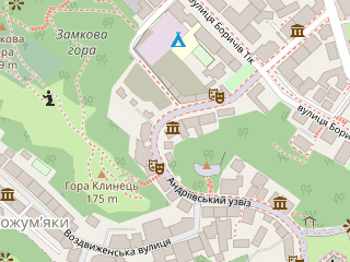 Розташування Булгакова в Києві на мапі; Data: © OpenStreetMap contributors, SRTM, GEBCO, SONNY's LiDAR DTM, NASADEM, ESA WorldCover; Maps © Tracestrack