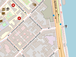 Розташування П'ять ночей у Фредді на мапі; Data: © OpenStreetMap contributors, SRTM, GEBCO, SONNY's LiDAR DTM, NASADEM, ESA WorldCover; Maps © Tracestrack