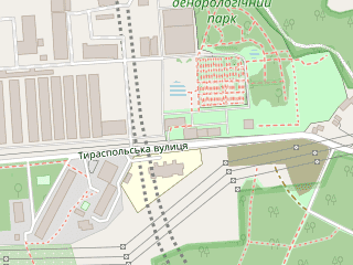 Розташування Сирецький на мапі; Data: © OpenStreetMap contributors, SRTM, GEBCO, SONNY's LiDAR DTM, NASADEM, ESA WorldCover; Maps © Tracestrack