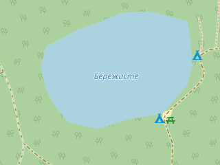 Розташування Бережисте на мапі; Data: © OpenStreetMap contributors, SRTM, GEBCO, SONNY's LiDAR DTM, NASADEM, ESA WorldCover; Maps © Tracestrack