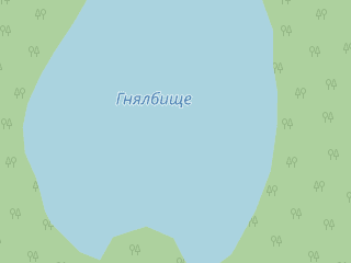 Розташування Гнялбище на мапі; Data: © OpenStreetMap contributors, SRTM, GEBCO, SONNY's LiDAR DTM, NASADEM, ESA WorldCover; Maps © Tracestrack