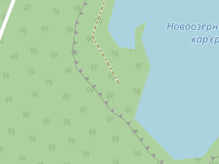 Розташування Новоозерянський на мапі; Data: © OpenStreetMap contributors, SRTM, GEBCO, SONNY's LiDAR DTM, NASADEM, ESA WorldCover; Maps © Tracestrack