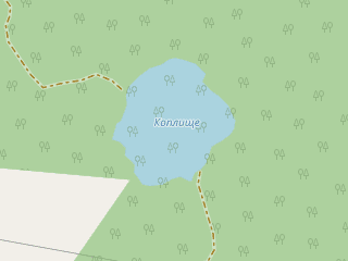 Розташування Коплище на мапі; Data: © OpenStreetMap contributors, SRTM, GEBCO, SONNY's LiDAR DTM, NASADEM, ESA WorldCover; Maps © Tracestrack