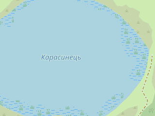 Розташування Карасинець на мапі; Data: © OpenStreetMap contributors, SRTM, GEBCO, SONNY's LiDAR DTM, NASADEM, ESA WorldCover; Maps © Tracestrack