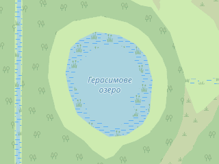 Розташування Герасимове на мапі; Data: © OpenStreetMap contributors, SRTM, GEBCO, SONNY's LiDAR DTM, NASADEM, ESA WorldCover; Maps © Tracestrack