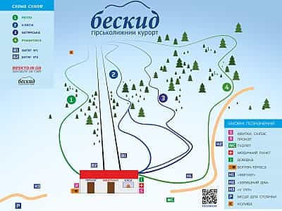 Карта трас гірськолижного курорту Бескид