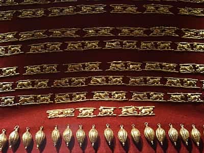золото зі скіфського кургану поряд з Мелітополя в cкарбниці Національного музею історії України