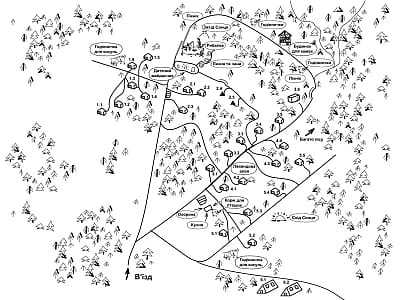 Карта заміського комплексу "Уліс" в селі Дудки, що біля Києва