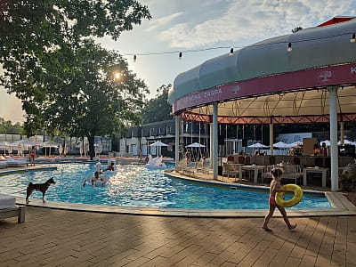 Ресторан бар серед басейна в заміському комплексі "KONCHA ZASPA park&resort" на Столичному шосе