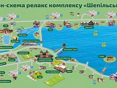 Мапа заміського-комплексу відпочинку "Шепільська" в Львівській області
